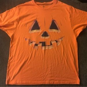 Celebrate Halloween Orange Pumpkin Jack o Lantern Men's XL T-shirt